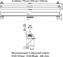 BERGES Wasserhaus Душевой лоток Super Line 550 090080 хром матовый – фотография-9
